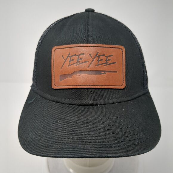 Yee Yee Snapback Trucker Hat Black One Size Adjustable Mesh Back 6 Panel - Picture 2 of 9
